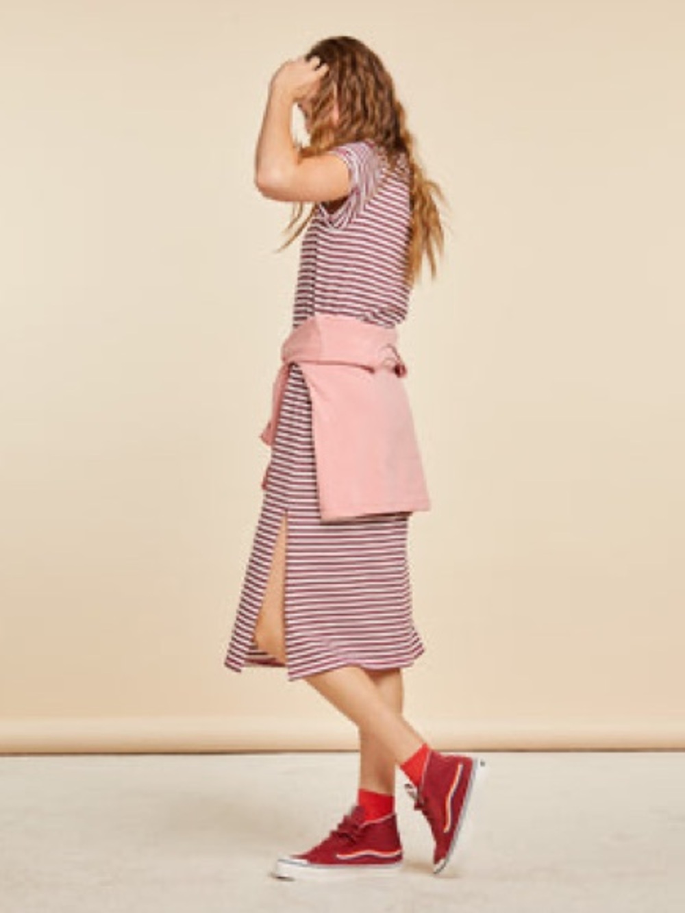 Ban.do Dahlia Stripe Midi Length Tee Dress